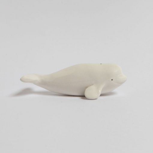 Ballena Beluga hecha a mano en cerámica