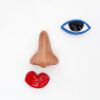 nariz, ojo y labios de cerámica