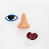 nariz, ojo y labios de cerámica