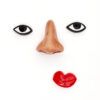 nariz, ojos y labios de cerámica