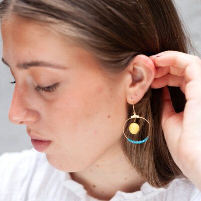 Pendientes bolita rosa