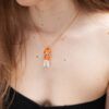 Charm gato naranja de porcelana